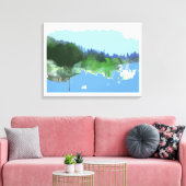 imaginäre digital_art-Landschaft Leinwanddruck (Insitu (Wohnzimmer))