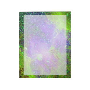Imaginäre Galaxie-Nebula-Raumbild Notizblock
