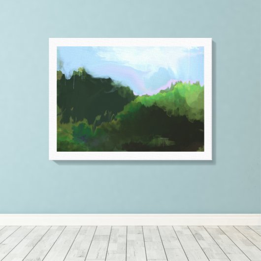 imaginäre grüne Berge Leinwanddruck (Insitu (Holzboden))