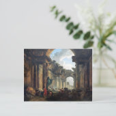 Imaginäre Sicht auf die Grand Gallery des Louvre Postkarte (Stehend Vorderseite)