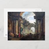 Imaginäre Sicht auf die Grand Gallery des Louvre Postkarte (Vorne/Hinten)