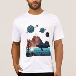 imaginary planets with rings and moons T-Shirt