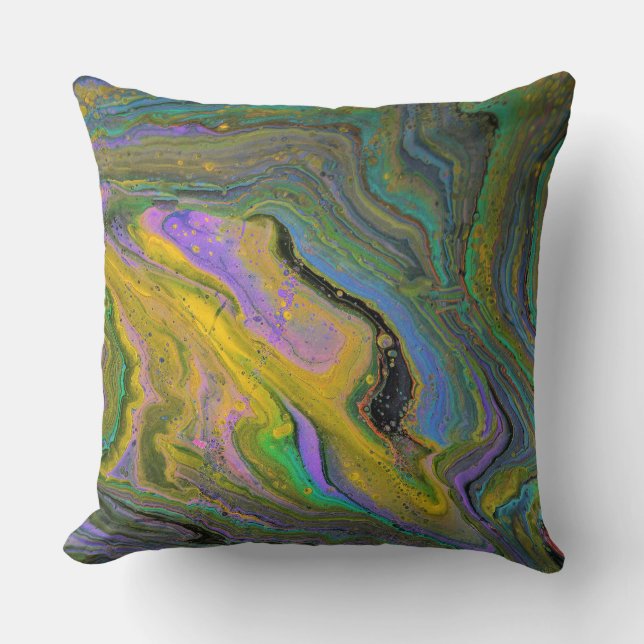 Imagination 2 Vibrant Geode Abstract Accent Kissen (Vorderseite)