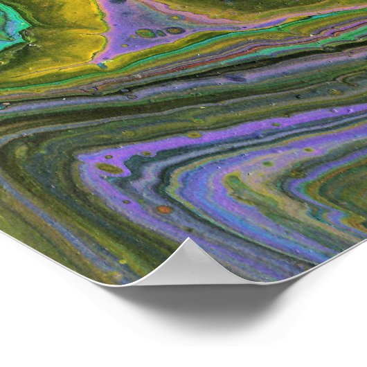 Imagination 2 Vibrant Geode Abstract Art Print Poster (Ecke)