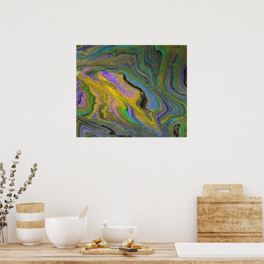Imagination 2 Vibrant Geode Abstract Art Print Poster (Küche)