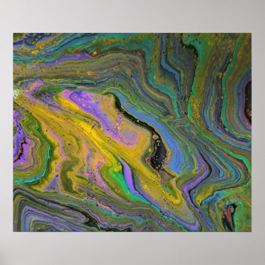 Imagination 2 Vibrant Geode Abstract Art Print Poster (Vorne)