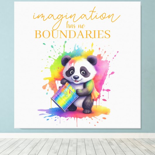 Imagination Has No Boundaries — Kids’ Room Poster Leinwanddruck (Insitu (Holzboden))