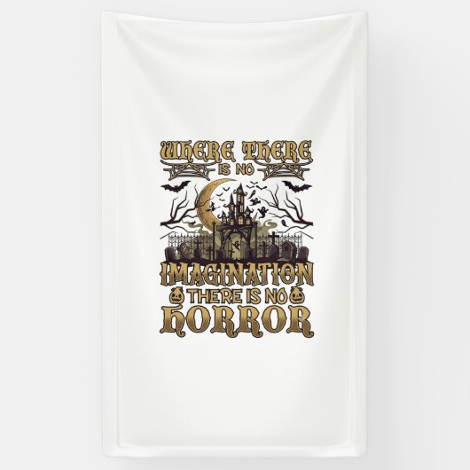 Imagination Horror Halloween Spukhaus Friedhof Banner (Vertikal)