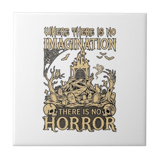 Imagination Horror Halloween Spukhaus Friedhof Fliese (Vorderseite)