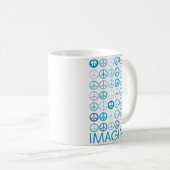 IMAGINE - Blaue internationale Friedenszeichen Kaffeetasse (VorderseiteRechts)