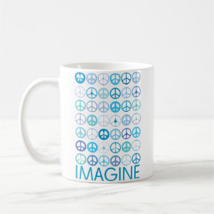 IMAGINE - Blaue internationale Friedenszeichen Kaffeetasse