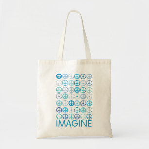 IMAGINE - Blaue internationale Friedenszeichen Tragetasche
