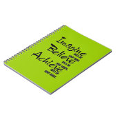 IMAGINE GLAUBEN MIT ALL IHREM HERZEN ZU ERREICHEN NOTIZBLOCK (Linke Seite)