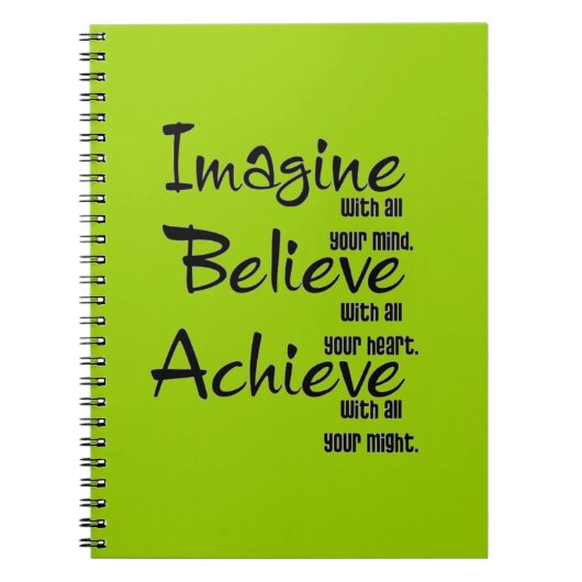 IMAGINE GLAUBEN MIT ALL IHREM HERZEN ZU ERREICHEN NOTIZBLOCK (Vorderseite)