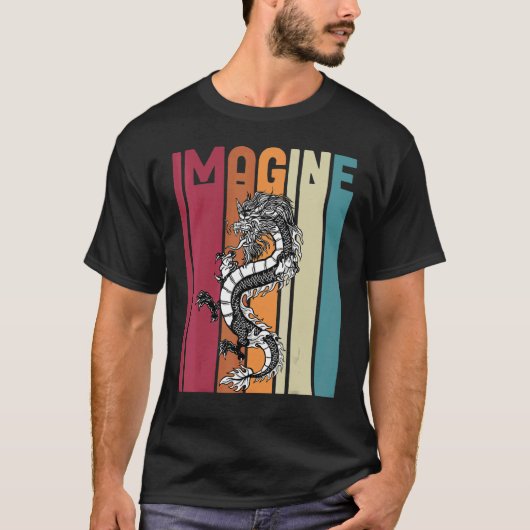 Imagine Great Dragon Vintage Cool Great T-Shirt (Vorderseite)