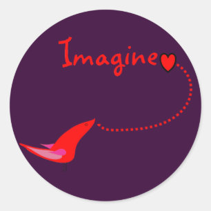 "Imagine"—John Geschenke Runder Aufkleber