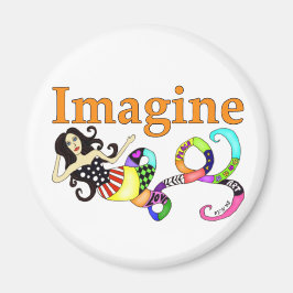 Imagine Mermaid Round Magnet