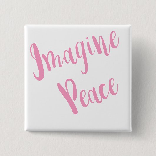 Imagine-Peace-Grafik Pink Type Button (Vorderseite)