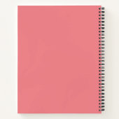 "Imagine" Phrase Coral Pink Hintergrund Notizblock (Rückseite)