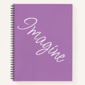 "Imagine" Phrase Lavender Lila Hintergrund Notizblock (Vorderseite)