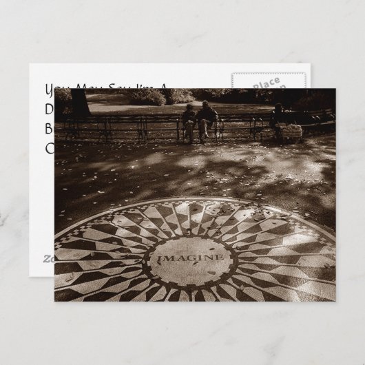 Imagine Strawberry Fields Tribute Central Park NYC Postkarte (Vorne/Hinten)