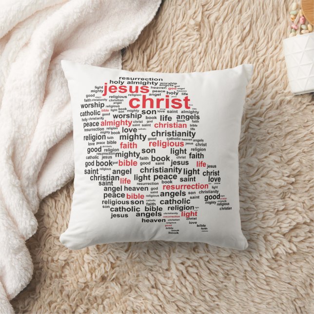 Imaging Christ Word Collage Throw Kissen (Decke)