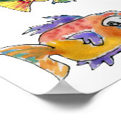 ImaginOCEAN Cartoon Fischkunst Poster (Ecke)
