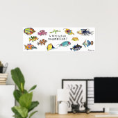 ImaginOCEAN Cartoon Fischkunst Poster (Heimbüro)