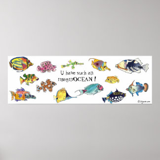 ImaginOCEAN Cartoon Fischkunst Poster