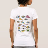 Imaginocean doppelseitige Cartoon-Fische T-Shirt (Rückseite)