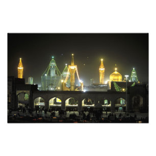 Imam Reza Shrine Complex in der Nacht, Mashhad, Fotodruck