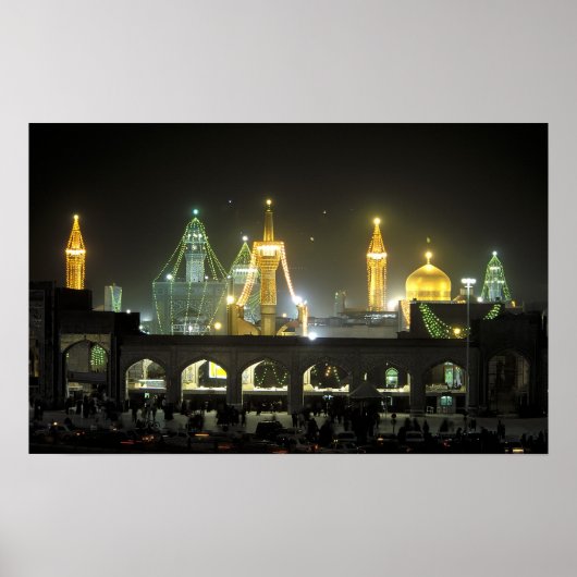 Imam Reza Shrine Complex nachts, Mashhad, Poster (Vorne)