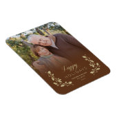 Imán Brown Whimsical Script Quote Foto Weihnachten Magnet (Rechte Seite)