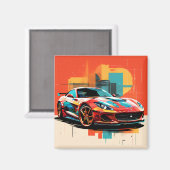 iman coche deportivo #6 magnet (Vorderseite/Rückseite)