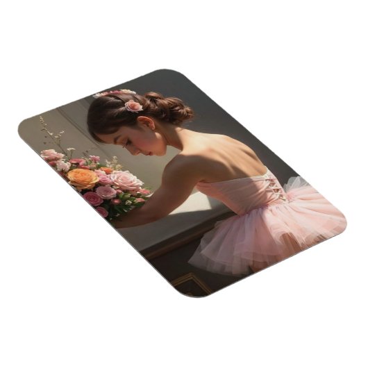 Iman con bailarina sujetando ramo de flores magnet (Rechte Seite)