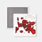 Imán 🧲 Cuadrado Happy Valentine’s Day Magnet (Vorderseite/Rückseite)
