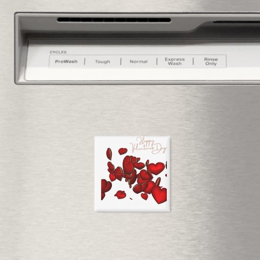 Imán 🧲 Cuadrado Happy Valentine’s Day Magnet (In Situ (Geschirrspüler))