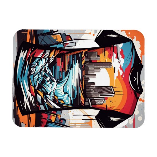 Imán flexible, Nueva York, graffiti Magnet (Horizontal)