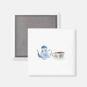 Iman floral azul magnet (Vorderseite/Rückseite)