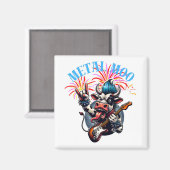 Imán-metal moo d rockin cow with a guitar magnet (Vorderseite/Rückseite)