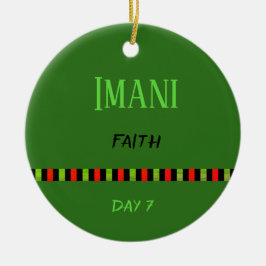 Imani - Kwanzaa Tag 7 Grün Keramik Ornament