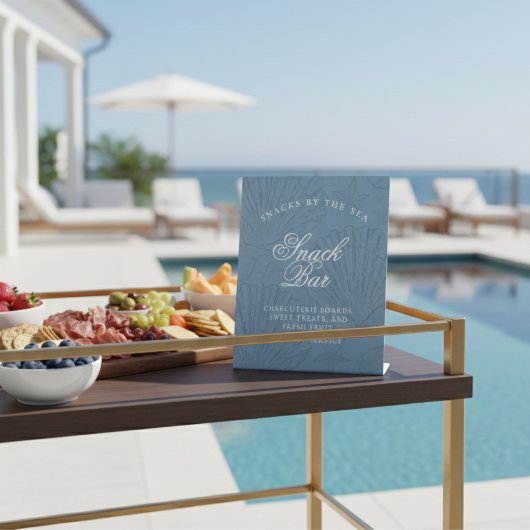 Imbiss Coastal Blue Seashell Junggesellinnenabschi Sockelschild