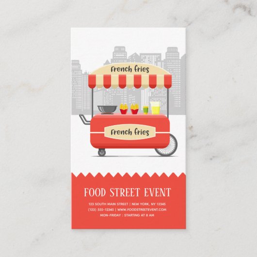 Imbisse auf der Straße Visitenkarte (Vorderseite)