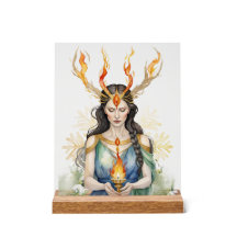 Imbola Wiccan Goddess Flame & Golden Snowflake