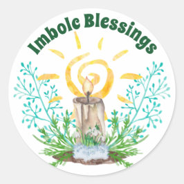 Imbolc Candle Spiral Sun & Snowdrop Urlaub Runder Aufkleber