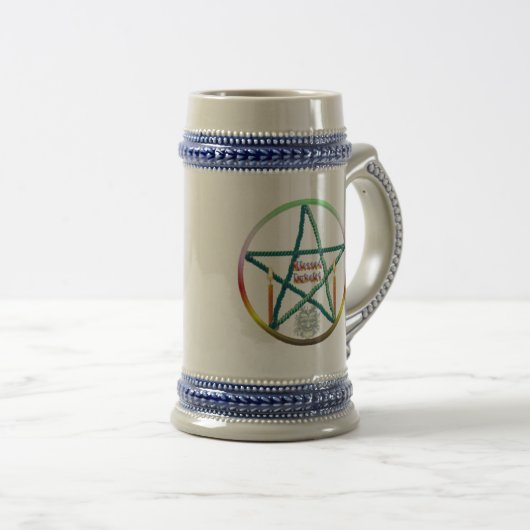 Imbolc-Pentagramm Bierglas (VorderseiteRechts)