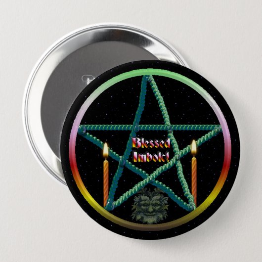 Imbolc-Pentagramm Button (Vorne & Hinten)