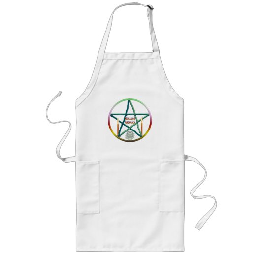 Imbolc-Pentagramm Lange Schürze (Vorne)