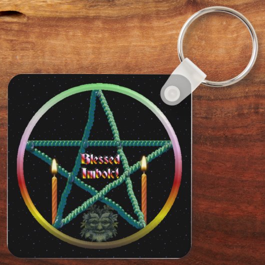 Imbolc-Pentagramm Schlüsselanhänger (Rückseite)