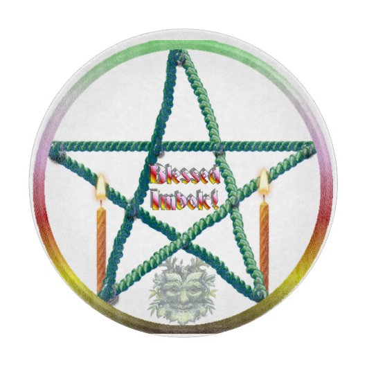 Imbolc-Pentagramm Schneidebrett (Vorderseite)